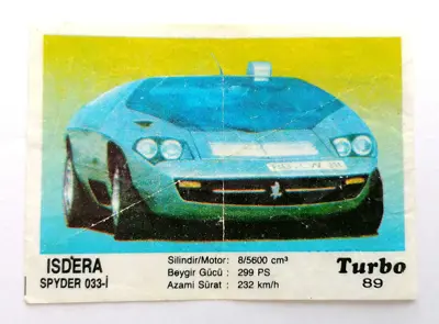 Обява: ⭐ Картинка Turbo Турбо черно 89 Isdera Spyder 033-i ⭐