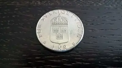 Обява: Монета - Швеция - 1 крона | 1980г.