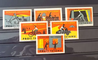 Обява: Чехословакия - Кибритен етикет "Против тетанус"
