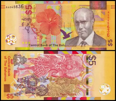 Обява: 🇧🇸 Бахамски острови 2020 5 долара UNC нова 🇧🇸