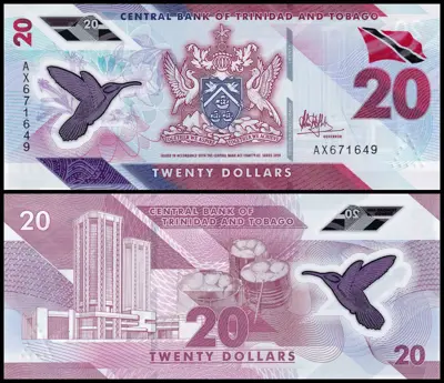 Обява: 🇹🇹 Тринидад и Тобаго 2020 20 долара полимер UNC нова 🇹🇹