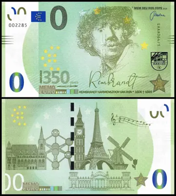 Обява: ⭐ Холандия 2018 0 евро Rembrandt UNC нова