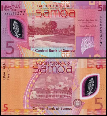 Обява: 🇼🇸 Самоа 2023 5 тала полимер UNC нова 🇼🇸