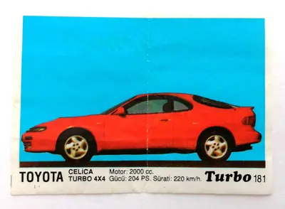 Обява: ⭐ Картинка Turbo Турбо черно 181 Toyota Celica Turbo ⭐