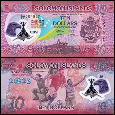 Обява: 🇸🇧 Соломонови Острови 2023 10 долара юбилейна UNC нова 🇸🇧