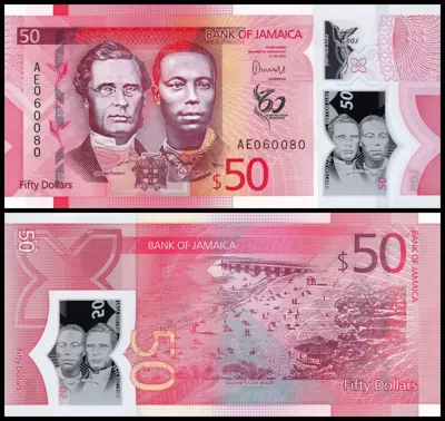 Обява: 🇯🇲 Ямайка 2022 50 долара полимер UNC нова 🇯🇲