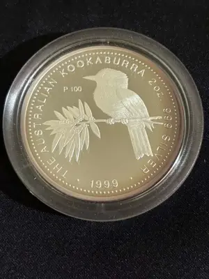 Обява: Австралия 1999 – 2 долара – кукабура, 2 унции сребро BU