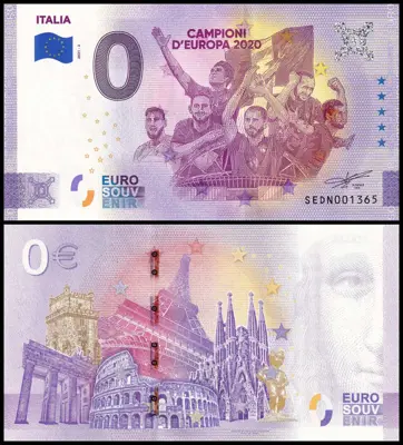Обява: ⭐ Италия 2021 0 евро Italia Campioni D'Euro UNC нова ⭐