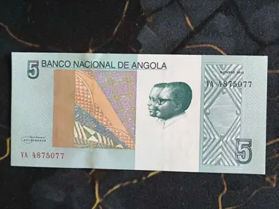 Обява: Банкнота - Ангола - 5 кванза UNC | 2012г.