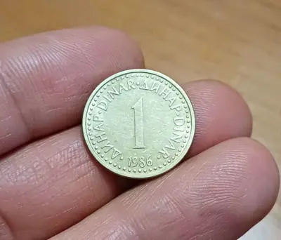 Обява: 1 динар Югославия 1986