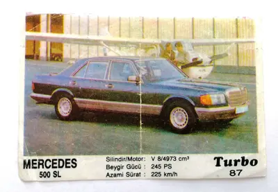 Обява: ⭐ Картинка Turbo Турбо черно 87 Mercedes 500 SL ⭐