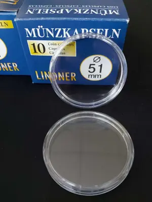 Обява: Lindner - капсули за монети - 51 мм / 10 бр. /