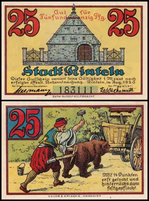 Обява: 🇩🇪 Германия Rinteln 1920 25 пфенинга UNC нова 🇩🇪