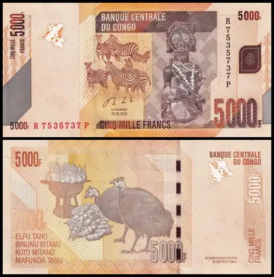 Обява: 🇨🇩 Конго ДР 2020 5000 франка UNC нова 🇨🇩