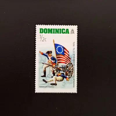 Обява: 🇩🇲 Доминика 1976 1/2 цента Американска Революция 🇩🇲