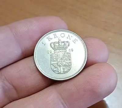 Обява: 1 крона Дания 1969 с гланца