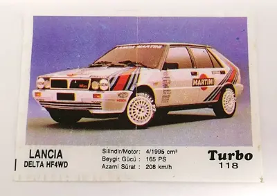 Обява: ⭐ Картинка Turbo Турбо черно 118 Lancia Delta HF4WD ⭐