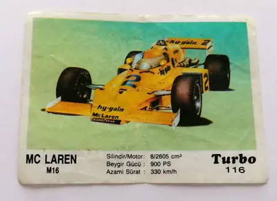 Обява: ⭐ Картинка Turbo Турбо черно 116 MC Laren M16 ⭐