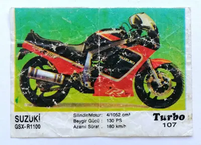 Обява: ⭐ Картинка Turbo Турбо черно 107 Suzuki GSX-R1100 ⭐