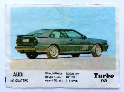 Обява: ⭐ Картинка Turbo Турбо черно 93 Audi 100 Quattro ⭐