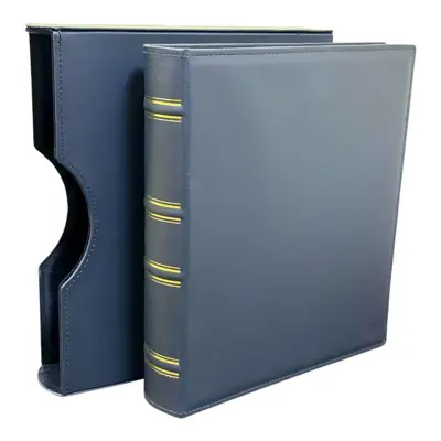 Обява: Папка с касета LUX , еко-кожа – GRANDE стандарт А4 , син цвят