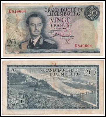 Обява: 🇱🇺 Люксембург 1966 20 франка 🇱🇺