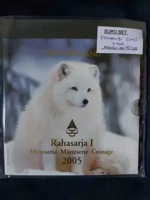 Обява: Финландия 2005 – Комплектен банков евро сет от 1 цент до 2 евро + възпоменателен медал BU