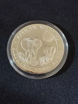 Обява: Сомалия 2014 - 100 Шилинга - Слон 1 OZ - Сребърна монета