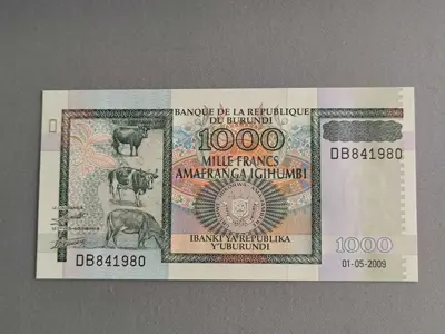 Обява: Банкнота - Бурунди - 1000 франка UNC | 2009г.