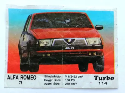 Обява: ⭐ Картинка Turbo Турбо черно 114 Alfa Romeo 75 ⭐
