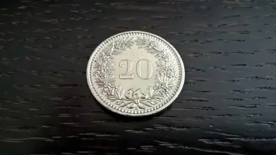 Обява: Монета - Швейцария - 20 рапен | 1991г.