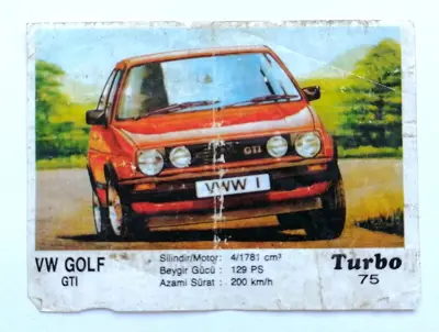 Обява: ⭐ Картинка Turbo Турбо черно 75 VW Golf GTI ⭐