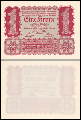 Обява: 🇸🇾 Австрия 1922 1 крона UNC нова 🇸🇾