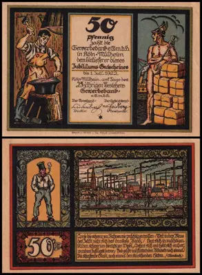 Обява: 🇩🇪 Германия Cologne (Köln) 1922 50 пфенинга UNC нова 🇩🇪