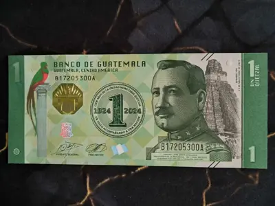 Обява: Банкнота - Гватемала - 1 куетцал (юбилейна) UNC | 2023г.