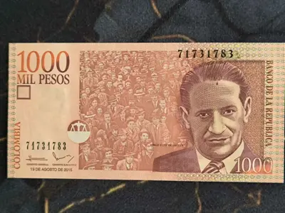 Обява: Банкнота - Колумбия - 1000 песос UNC | 2015г.