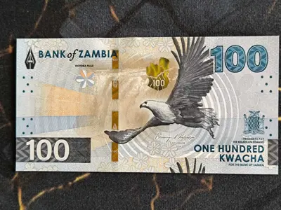 Обява: Банкнота - Замбия - 100 квача UNC | 2024г.