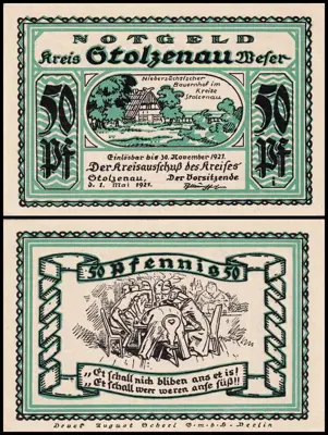 Обява: 🇩🇪 Германия Stolzenau 1921 50 пфенинга UNC нова 🇩🇪