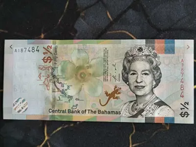 Обява: Банкнота - Бахами - 1/2 (половин) долар UNC | 2019г.