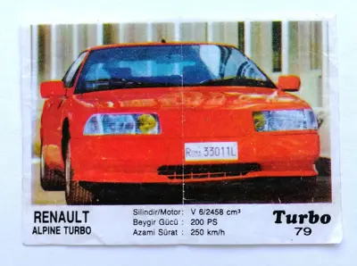 Обява: ⭐ Картинка Turbo Турбо черно 79 Renault Alpine Turbo ⭐