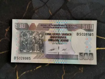 Обява: Банкнота - Бурунди - 500 франка UNC | 2013г.