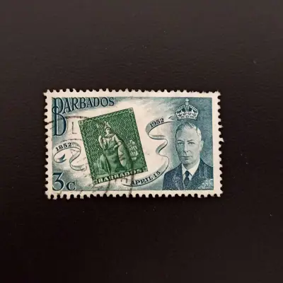 Обява: 🇧🇧 Барбадос 1952 3 цента 100 годишнина Барбадоски марки 🇧🇧