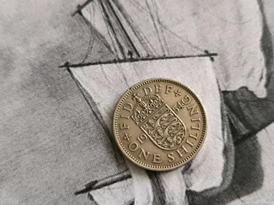 Обява: Монета - Великобритания - 1 шилинг | 1954г.