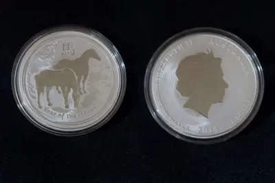 Обява: Австралия 2014 - 1 долар – Година на коня , 1 OZ – Сребърна монета