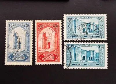 Обява: 🇲🇦 Мароко 1923 25,30,50 сантима и 1.50 франка Паметници 🇲🇦