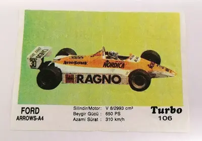 Обява: ⭐ Картинка Turbo Турбо черно 106 Ford Arrows-A4 ⭐