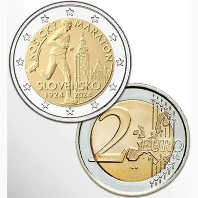 Обява: Словакия 2024 – 2 евро - Маратон на мира в Кошице UNC