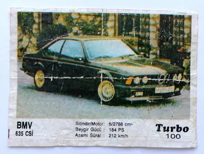 Обява: ⭐ Картинка Turbo Турбо черно 100 BMV 635 CSI ⭐