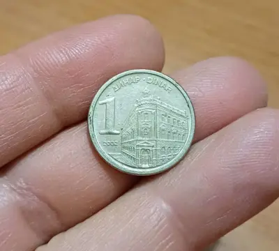 Обява: 1 динар Югославия 2002