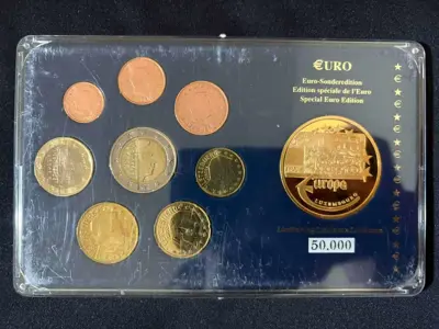Обява: Люксембург 2002 - Евро сет - комплектна серия от 1 цент до 2 евро + възпоменателен медал